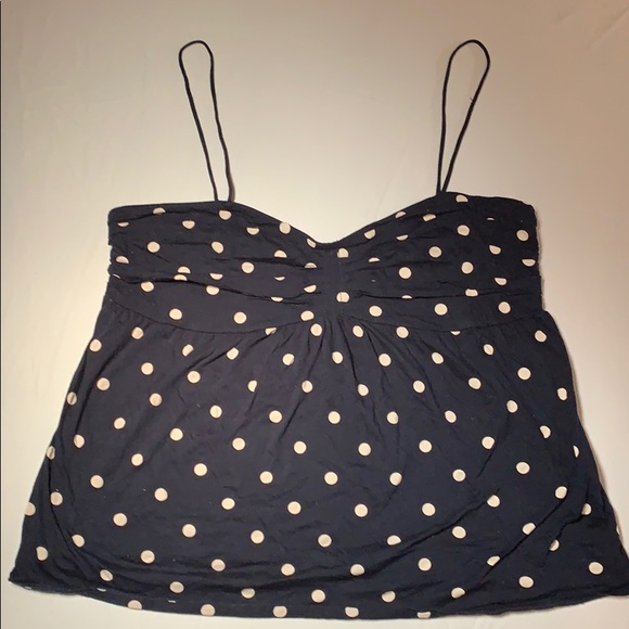 J. Crew Navy Blue Polka Dot Tank Top - Picture 1 of 7